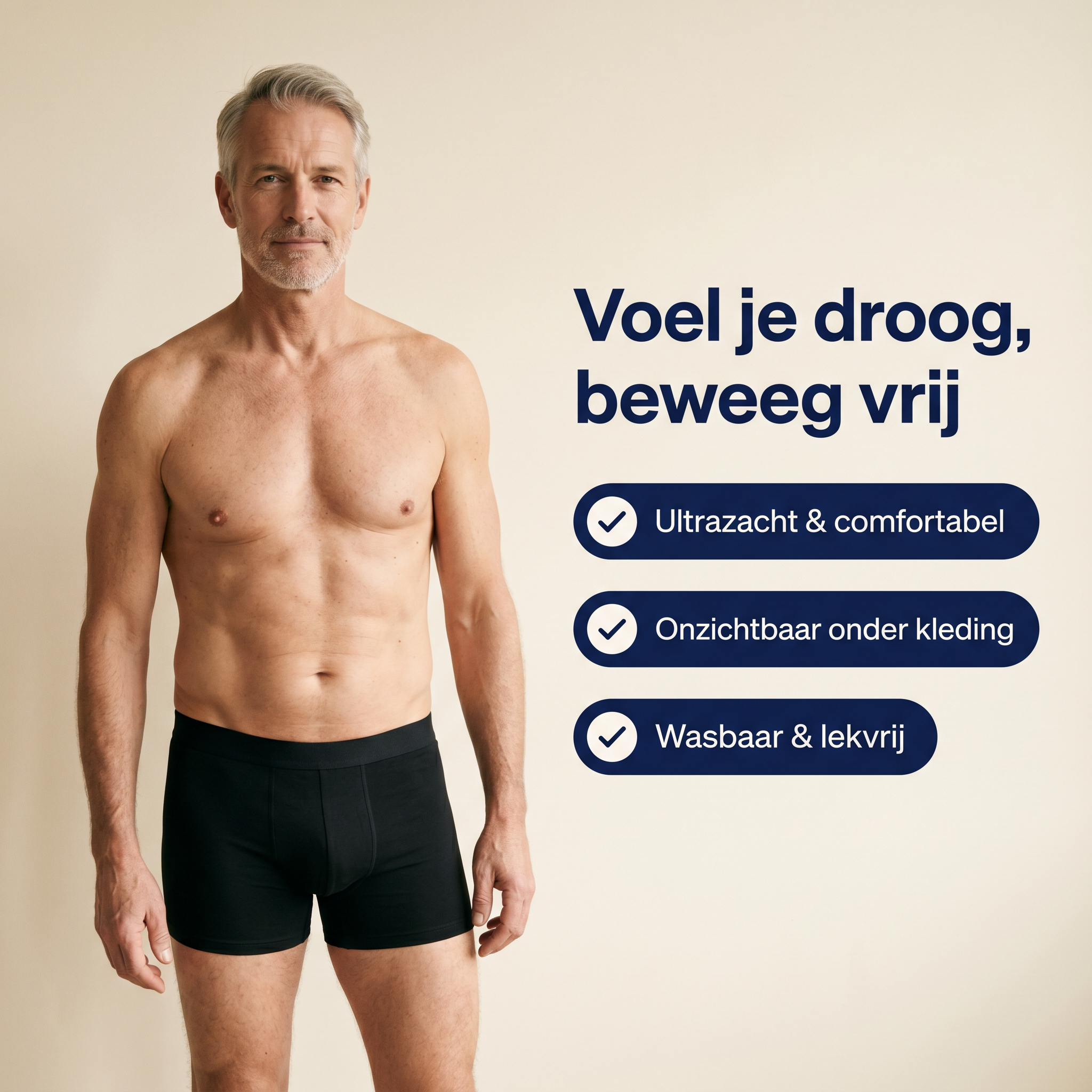 Zeker | Wasbare Incontinentie Boxershort Heren