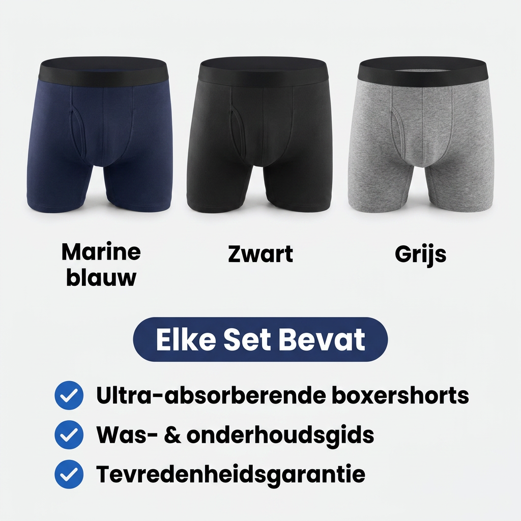 Zeker | Wasbare Incontinentie Boxershort Heren